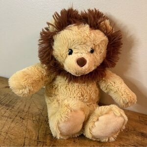 Lion Plush Toy Embroidered Eyes for ALL ages Tan Brown Stuffed Animal 13"